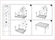 Ausziehbarer Aluminiumtisch Weißer Garten CM 90 x 210-280 x H 73