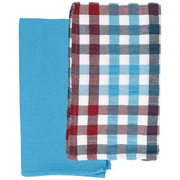 Setzen Sie 2 Canovacci 50x70 cm Erdbeeren blaue Baumwolle