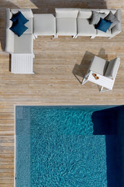 Ecke Sessel aus weißem Marinelgarten ausstatten