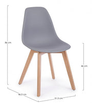 4x Grey System Stuhl