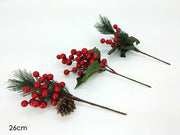 Eher rote Beeren und Pigne Weihnachtsdekoration 26 cm verschiedene PCs