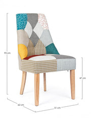 2x Fusionstil gepolsterter Holzstuhl