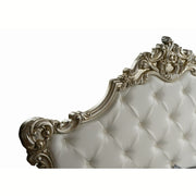 Doppelbarockbett mit Behälter in Eco -Leder Savoy White Silver 194x209x H 140 cm