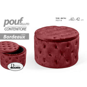 Bordeaux Retro Container Pouf Operable 60 cm