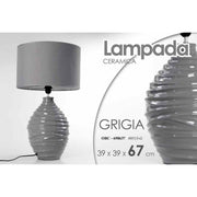 Moderne graue Tischlampe Keramik Lumen 39 x 39 x 67 h cm