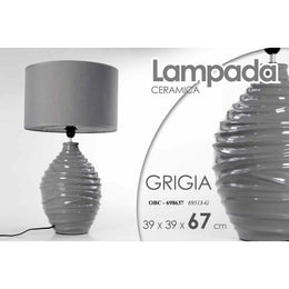 Moderne graue Tischlampe Keramik Lumen 39 x 39 x 67 h cm