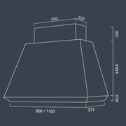 Hood Aspiring Diamant in Burnished Edelstahl 80 cm