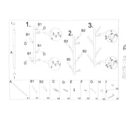 4 -seerer weißer Metallbügel CM19X18H63
