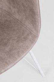 Vintage Chair Eco -Leder Beige White Warhol 59 x 54,5 x 80 cm