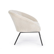 Weißer Samtstahlsofa Aiko Velvet 142 x 80 x 75 cm