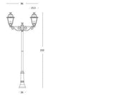 Outdoor -Lampe im sterben -cast -Aluminium mit Graphit transparenten Glaslautsprechern