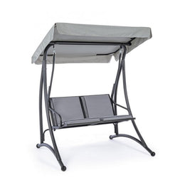 Zwei -Seerer -Stahl -Schaukel -Anthrazitgry 145x120x H185 cm