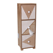 Holzhalter 3 Schubladen braun brauner CM11.5x11.5H34