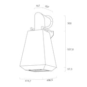 Diamant aufstrebende Motorhaube im alten Kupfer Edelstahl 50 cm