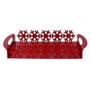 Metallschale Fiocco Rosso Rosso Rechteckiger Schnee CM41X20H6.5