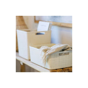 Eleganter großer Jute -Korb mit beige Plastikfinish