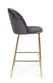 Stuhl zeitgenössische Design Bar tragen dunkelgraue Samt