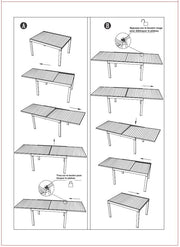 Ausziehbarer Aluminiumtisch Weißer Garten CM 90 x 210-280 x H 73