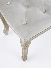 Klassische Bank Holz Velvet Grey Mathilde 110 x 36 x 47 cm