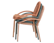 Salento -Stuhl mit rosa Outdoor -Korbkissen