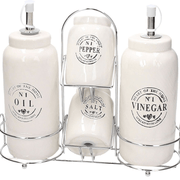 Menage Oil/Essig/Salz/Pfeffer Beige Keramik