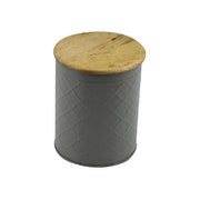 Metallglas grauer Holzkappe cmø16h19