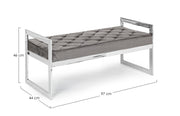 Swabian Grey Velvet Bench 97 x 44