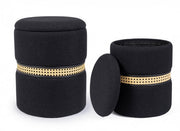 Set2 Pouf Karina Black Container