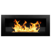 Bioethanol -Kamin oder gebaut -in schwarzen Livorno L 90 x P 12 x H 40 mit Glas