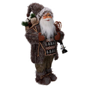 Santa Claus Stoff mit Geschenken und brauner Laterne cm30x17.5H60