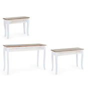 Set 3 White Classic Style Holzkonsole