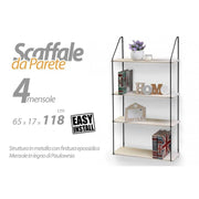 Schlankes Wandregal 4 Regale 65 x 17 x 118 h cm cm