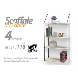 Schlankes Wandregal 4 Regale 65 x 17 x 118 h cm cm