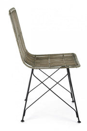Zeitgenössischer Stil Stuhl in Stahl und Kubo Grey Lucila 45x55x H85 cm