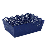 Blaues Metallschale mit verschiedenen Dekorationen CM22X15H7