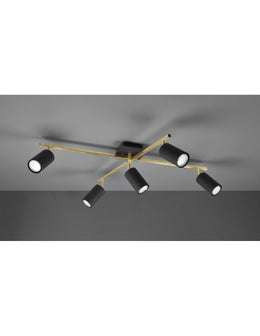 Marley Spotlight 5 Gold Beeren 5 schwarze zylindrische Flecken Trio Lighting Trio