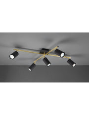 Marley Spotlight 5 Gold Beeren 5 schwarze zylindrische Flecken Trio Lighting Trio