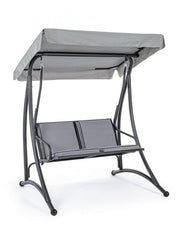 Zwei -Seerer -Stahl -Schaukel -Anthrazitgry 145x120x H185 cm