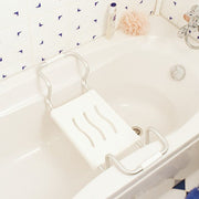 Sitz für einstellbare Wanne in weißem verchromtem Stahl 19x26x65,5 cm