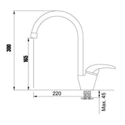 Kochmixer Monocomand Granite Island 30x22x4,5 cm