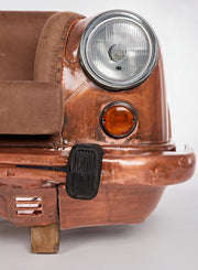 Botschaftersofa in braunem Leder 159x65x75h cm