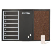 Memo Magnetic Blackboard mit Kork und Kreide CM60x40x1.5