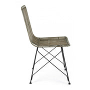 Zeitgenössischer Stil Stuhl in Stahl und Kubo Grey Lucila 45x55x H85 cm