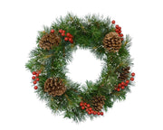 Schneegirlande mit Beeren und Kiefernkegeln für Innenräume 15 h x 50 Ø cm