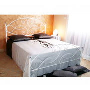 Schmiedeeisen -Doppelbett mit silberweißem Pediera 170x202x H131,5 cm