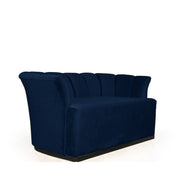 Argentario Sofa 2 Sitzer Samt Blue Night Base Black Effez