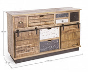 Credenka 2 Türen 7 Schubladen Tudor 125x37x80h cm