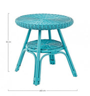 Alliss Blue Table in Rattan D52