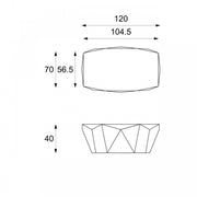 Moderner beige fossile Stein Tabelle 120 x 70 x H 40