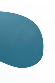 Tabelle in MDF Ölgrünöl und verchromte graue Basis 140x80x32H CM